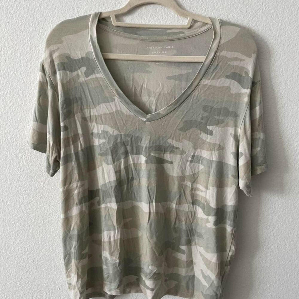 American Eagle Camo Soft & Sexy Tee Women S Loungewear Casual V Neck